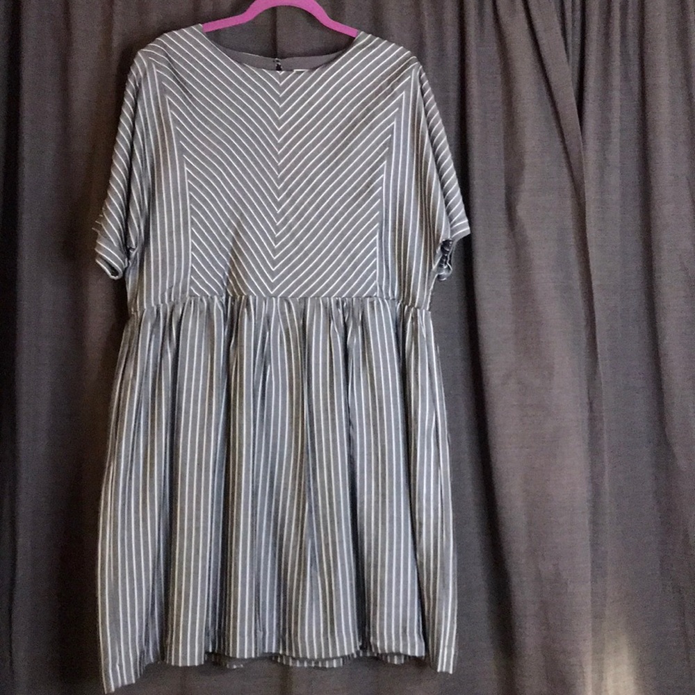 Cute Grey Striped Dress